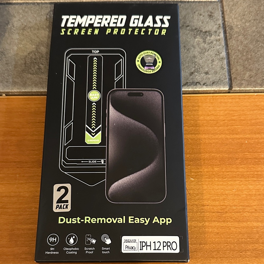 Tempered Glass Screen Protector for iPhone 12 Pro - Black